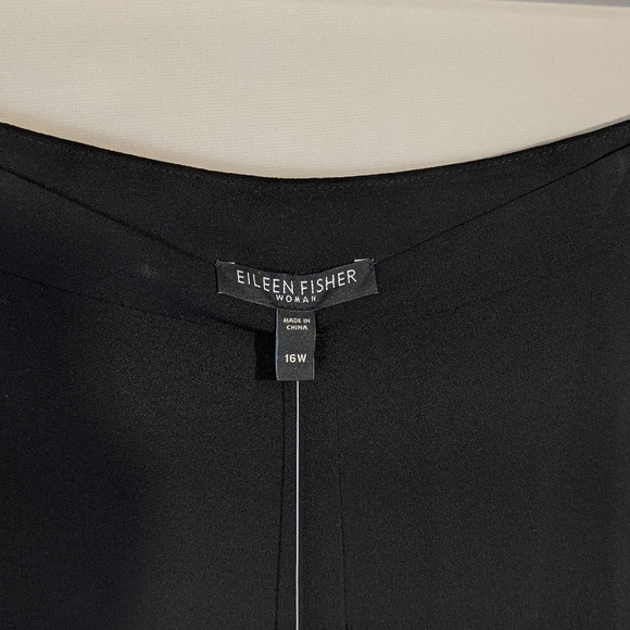 NWT Eileen Fisher Georgette Black Wide Leg Pant - Picture 5 of 8